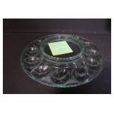 Longaberger Easter Egg Snack Plates, Glass Egg Plate, and Blue Egg Cups Set