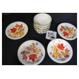 Longaberger Autumn Leaf Plates and Bowls Set