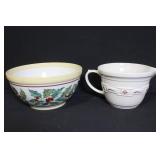 Longaberger Pottery Holly Bowl and Heritage Creamer Set