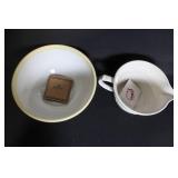 Longaberger Pottery Holly Bowl and Heritage Creamer Set