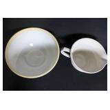 Longaberger Pottery Holly Bowl and Heritage Creamer Set
