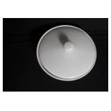 Longaberger Pottery Lot: 2 Lidded Casserole Dishes and Leaf-Shaped Bowl