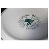 Longaberger Pottery Lot: 2 Lidded Casserole Dishes and Leaf-Shaped Bowl