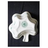 Longaberger Pottery Lot: 2 Lidded Casserole Dishes and Leaf-Shaped Bowl