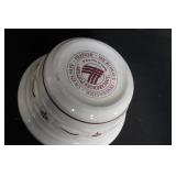 Longaberger Pottery Lot: 2 Lidded Casserole Dishes and Leaf-Shaped Bowl