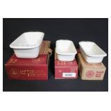 Longaberger Pottery Loaf and Small Loaf Dishes Set with Boxes