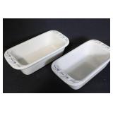 Longaberger Pottery Loaf and Small Loaf Dishes Set with Boxes