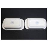 Longaberger Pottery Loaf and Small Loaf Dishes Set with Boxes