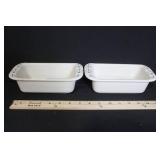 Longaberger Pottery Loaf and Small Loaf Dishes Set with Boxes