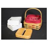 Longaberger Collector Baskets Lot with Liners, Lids, and Boxes