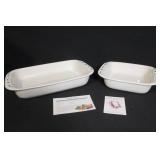 Longaberger Pottery Baking Dish Set 8x8 and 3 Qt with Boxes