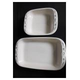 Longaberger Pottery Baking Dish Set 8x8 and 3 Qt with Boxes