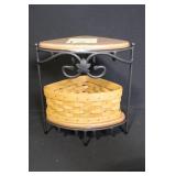 Longaberger Holiday Group with Tree Candle Holder, Vanilla Hazelnut Candle, Corner Basket and Liner