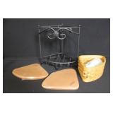 Longaberger Holiday Group with Tree Candle Holder, Vanilla Hazelnut Candle, Corner Basket and Liner