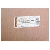 Longaberger Red Etched Glass Hurricane Vase