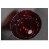 Longaberger Red Etched Glass Hurricane Vase