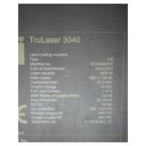 Trumpf TruLaser 3040 TruFlow 4000 Laser & Liftmaster