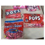 Assorted Candy, Dots, Chocolate Cherries, Tootsie Pops, Fruit Chews, and More