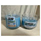 2 New Ocen Blue Mist Scent Candlelite Candles