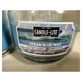 2 New Ocen Blue Mist Scent Candlelite Candles