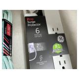 New GE Surge Protector and 9 ft Fabric Covered Extension Cord