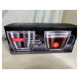 New Bodum 2 Piece Set Bistro Double Wall Thermo Cups - 15 oz