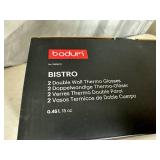 New Bodum 2 Piece Set Bistro Double Wall Thermo Cups - 15 oz