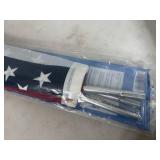 New 3 x 5 ft American Flag with Pole and Bracket