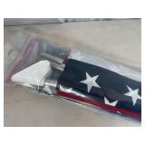 New 3 x 5 ft American Flag with Pole and Bracket