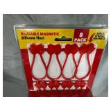 New 8 Pack of Ruby Holding Hands Magnetic Silicone Ties / Organizers
