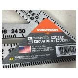 New Swanson 12 inch Speed Square, 7 inch Speed Square and 2 Line Levels