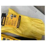 New Dewalt Leather Gloves and Coated Gripper Work Gloves - Size XL