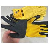 New Dewalt Leather Gloves and Coated Gripper Work Gloves - Size XL