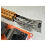 New BBQ Tools, Grill Brush with Extra Head, BBQ Kabob Skewer Set