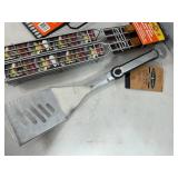 New BBQ Cooking Accessories, Grill Topper, Spatula, Kabob Rack
