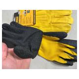 New Dewalt Leather Gloves and Coated Gripper Work Gloves - Size L