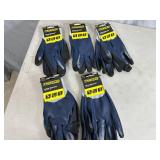 5 New Pairs of True Grip Water Resistant Work Gloves - Size XL