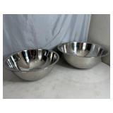 2 New Large Bene Casa Stainless Steel Mixing Bowls