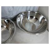 2 New Large Bene Casa Stainless Steel Mixing Bowls