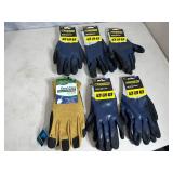 6 New Pairs of Scotts and True Grip Work Gloves - Medium