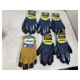 6 New Pairs of Scotts and True Grip Work Gloves - Large