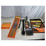 New BBQ Cooking Accessories, Grill Topper, Kabob Skewers, Cheese Pan, Corn Holders, Brushes, and More