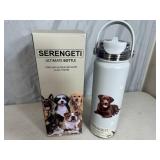 New Serengeti Vacuum Insulated Stainless Steel Water Bottle - Chocolate Lab Dog
