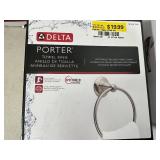 New Delta Porter Spotshield Brushed Nickel Bathroom Set - Towel Bar, Ring, Hook, Etc