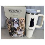 New Serengeti Vacuum Insulated Stainless Steel Tumbler with Lid - Black Cat
