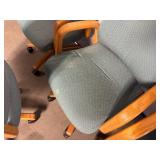4 Rolling Chairs with Cushion Seats and Arm Rests