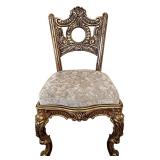 Ornate Gold Rococo Chair & Circular Back Medallion Cushioned Seat #1