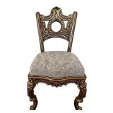 Ornate Gold Rococo Chair & Circular Back Medallion Cushioned Seat #2
