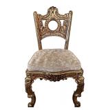 Ornate Gold Rococo Chair & Circular Back Medallion Cushioned Seat #3