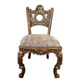 Ornate Gold Rococo Chair & Circular Back Medallion Cushioned Seat #4